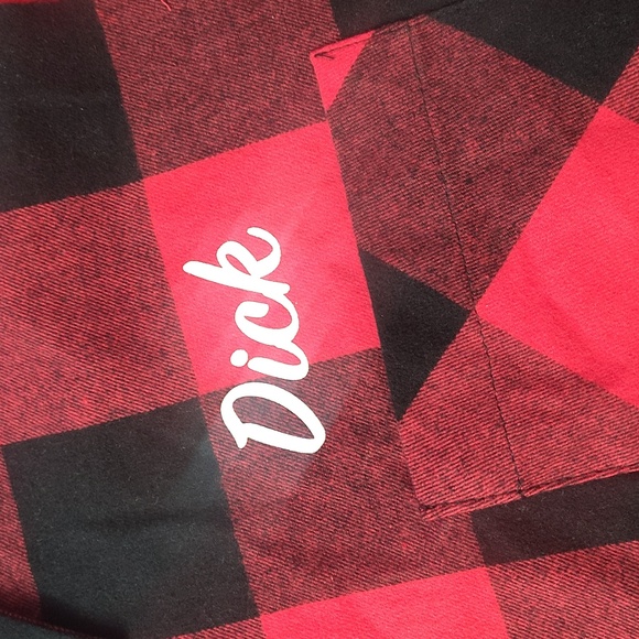 "DICK'S MORNING WOOD SERVICE" Plaid Sleeveless Shirt - Picture 5 of 12